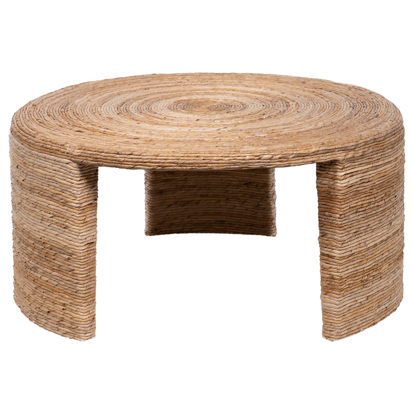 Artina Woven Rattan Round Coffee Table Natural Brown