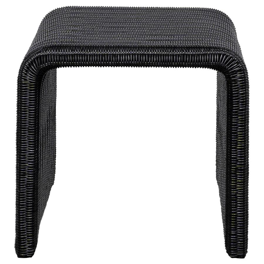 Cahya 2-Piece Rattan Coffee And End Table Set Black