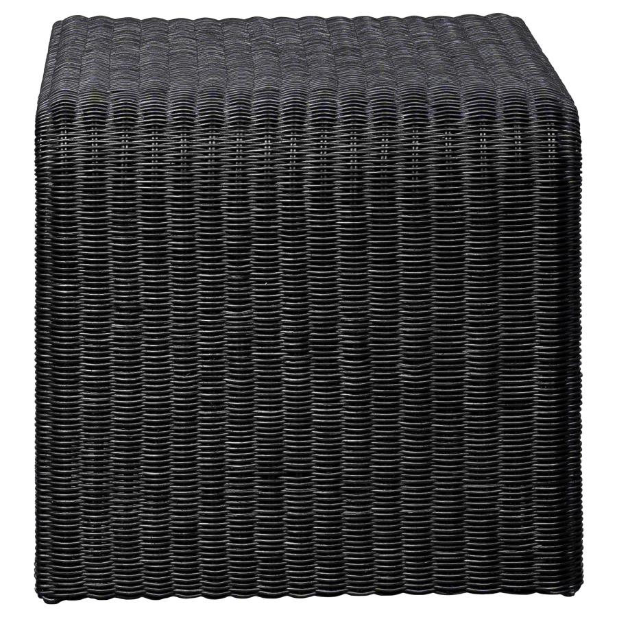 Cahya 3-Piece Rattan Coffee And End Table Set Black