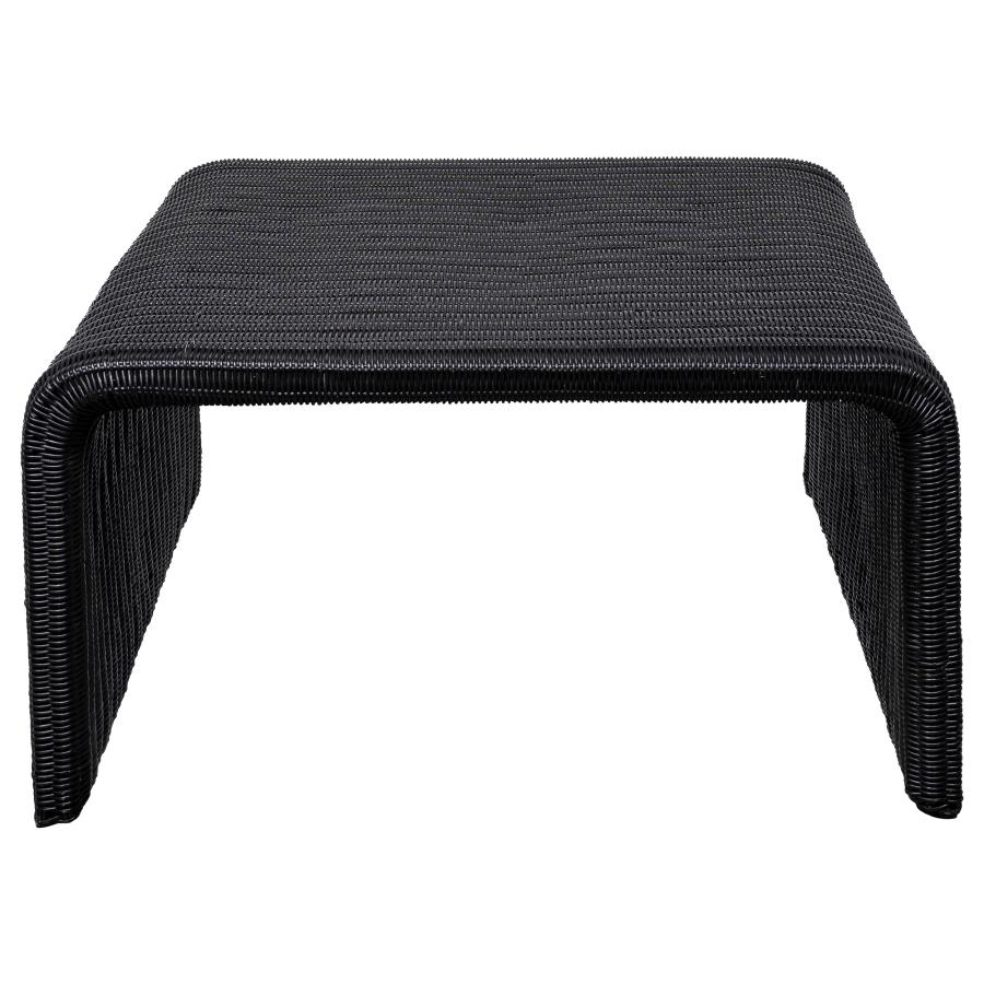 Cahya 3-Piece Rattan Coffee And End Table Set Black