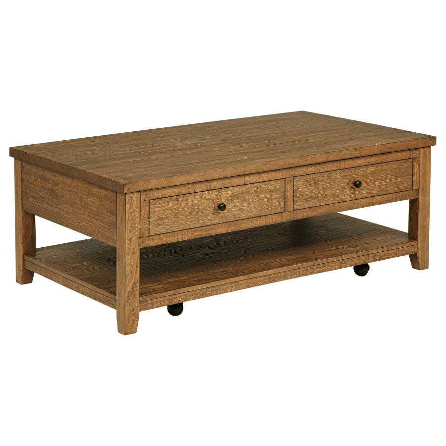 Payne 48-Inch Mobile Lift Top Coffee Table Distressed Brown