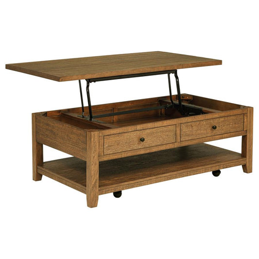 Payne 48-Inch Mobile Lift Top Coffee Table Distressed Brown