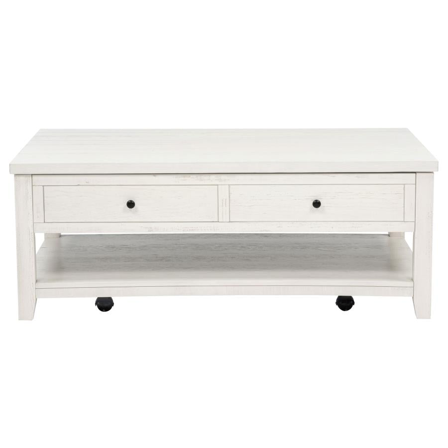 Payne 48-Inch Mobile Lift Top Coffee Table Distressed White