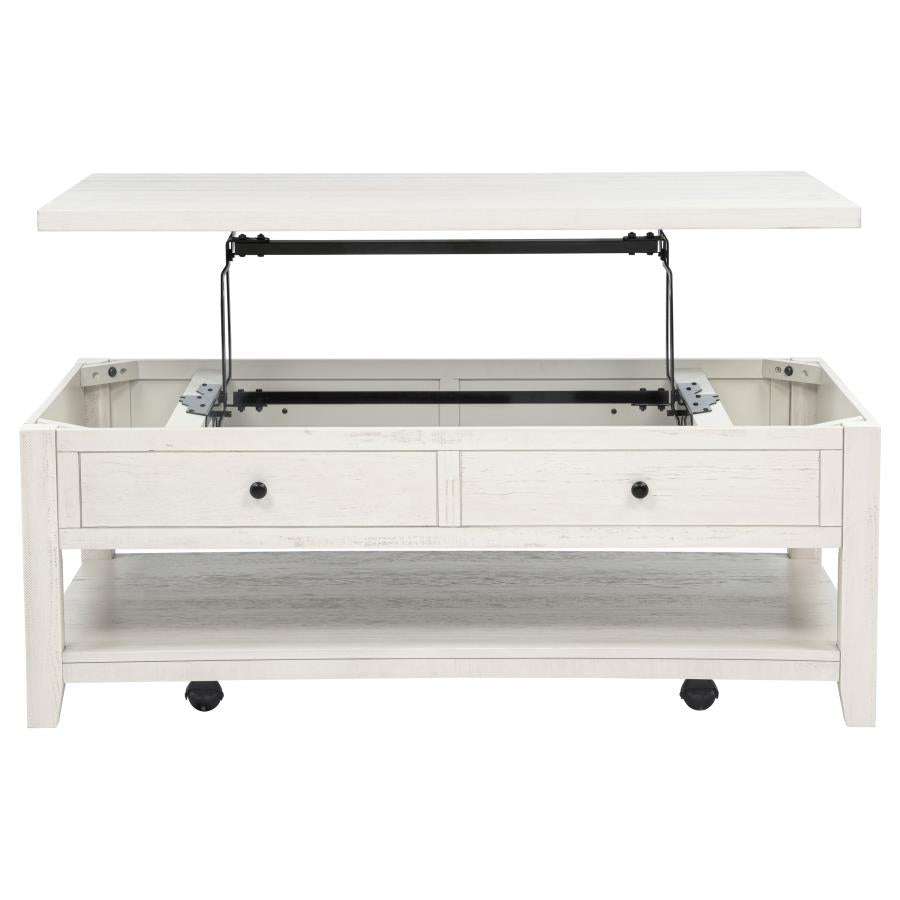 Payne 48-Inch Mobile Lift Top Coffee Table Distressed White