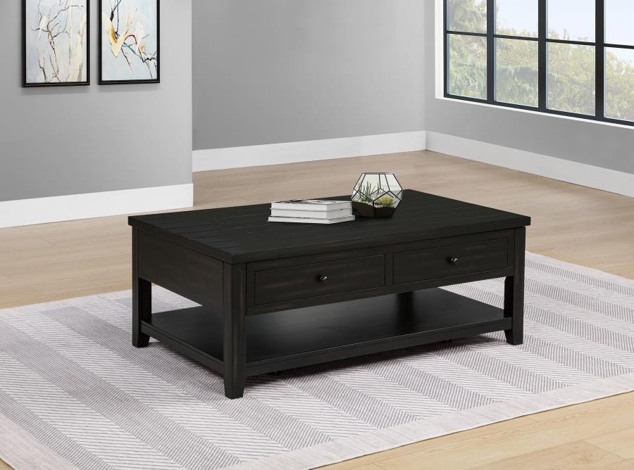 Payne 48-Inch Mobile Lift Top Coffee Table Distressed Java