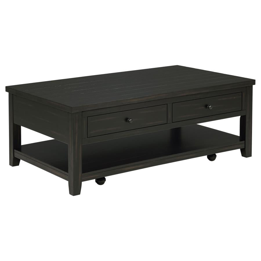 Payne 48-Inch Mobile Lift Top Coffee Table Distressed Java