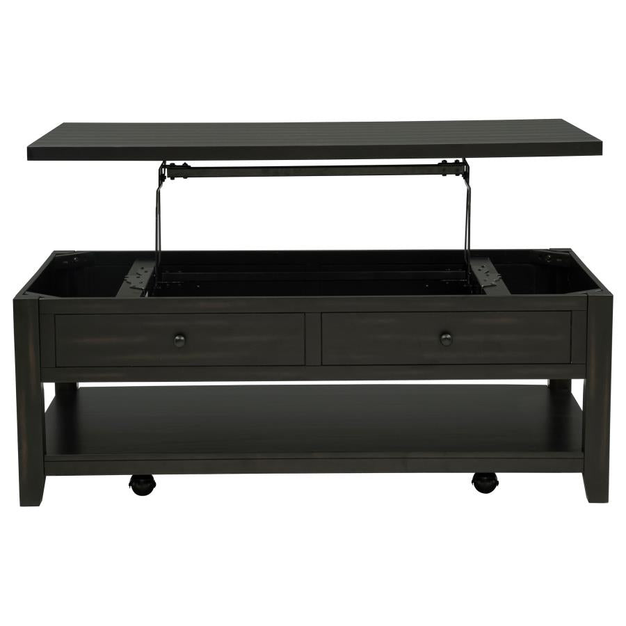 Payne 48-Inch Mobile Lift Top Coffee Table Distressed Java