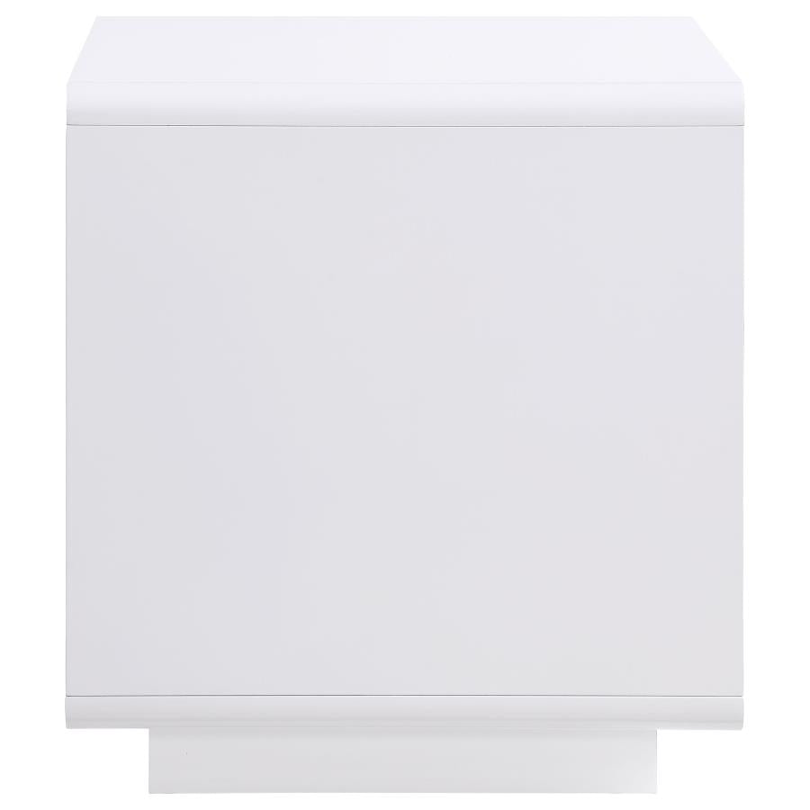 Paseo Square End Side Table White High Gloss