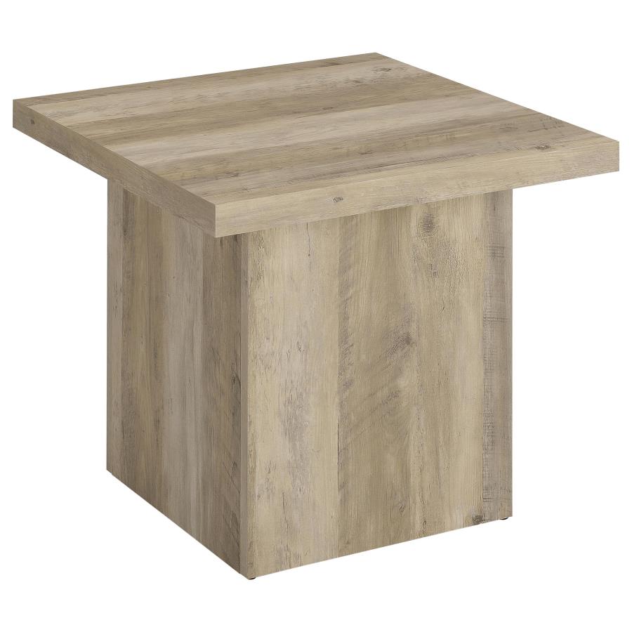 Devar 2-Piece Square Coffee End Table Set Distressed Pine