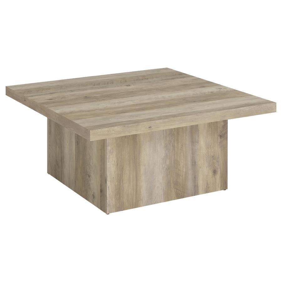 Devar 2-Piece Square Coffee End Table Set Distressed Pine