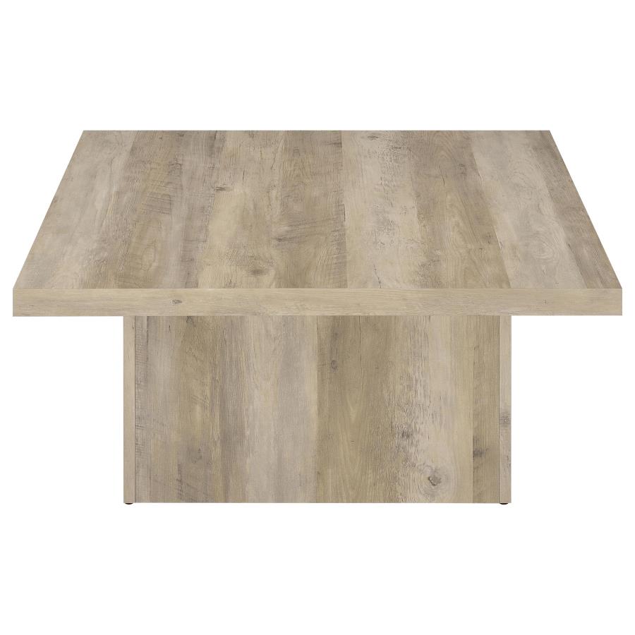 Devar 2-Piece Square Coffee End Table Set Distressed Pine