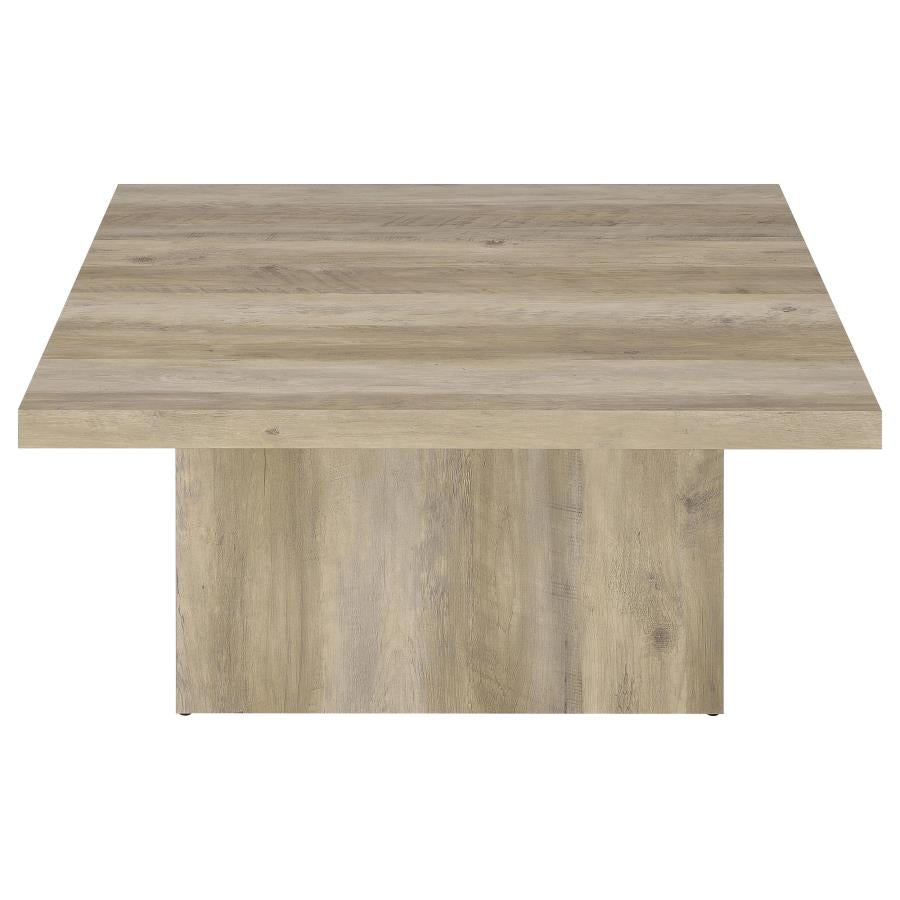 Devar 3-Piece Square Coffee End Table Set Distressed Pine