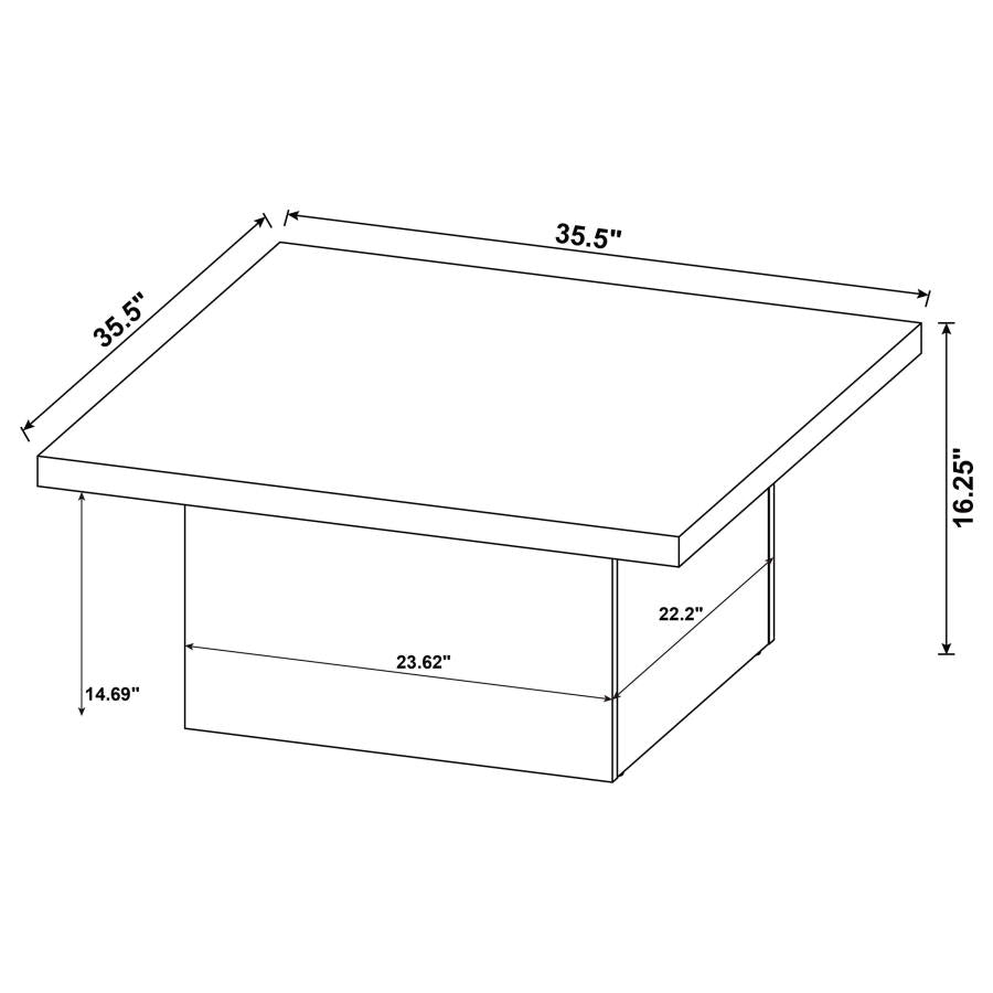Devar 3-Piece Square Coffee End Table Set Distressed Pine