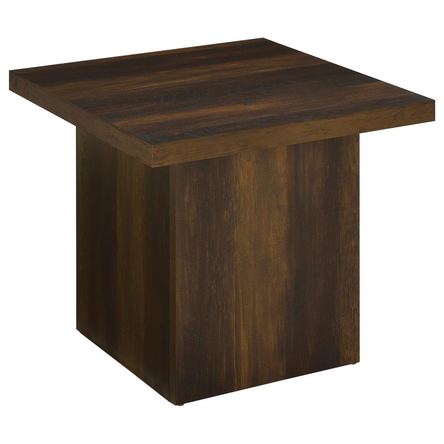 Devar 2-Piece Square Coffee And End Table Set Dark Pine