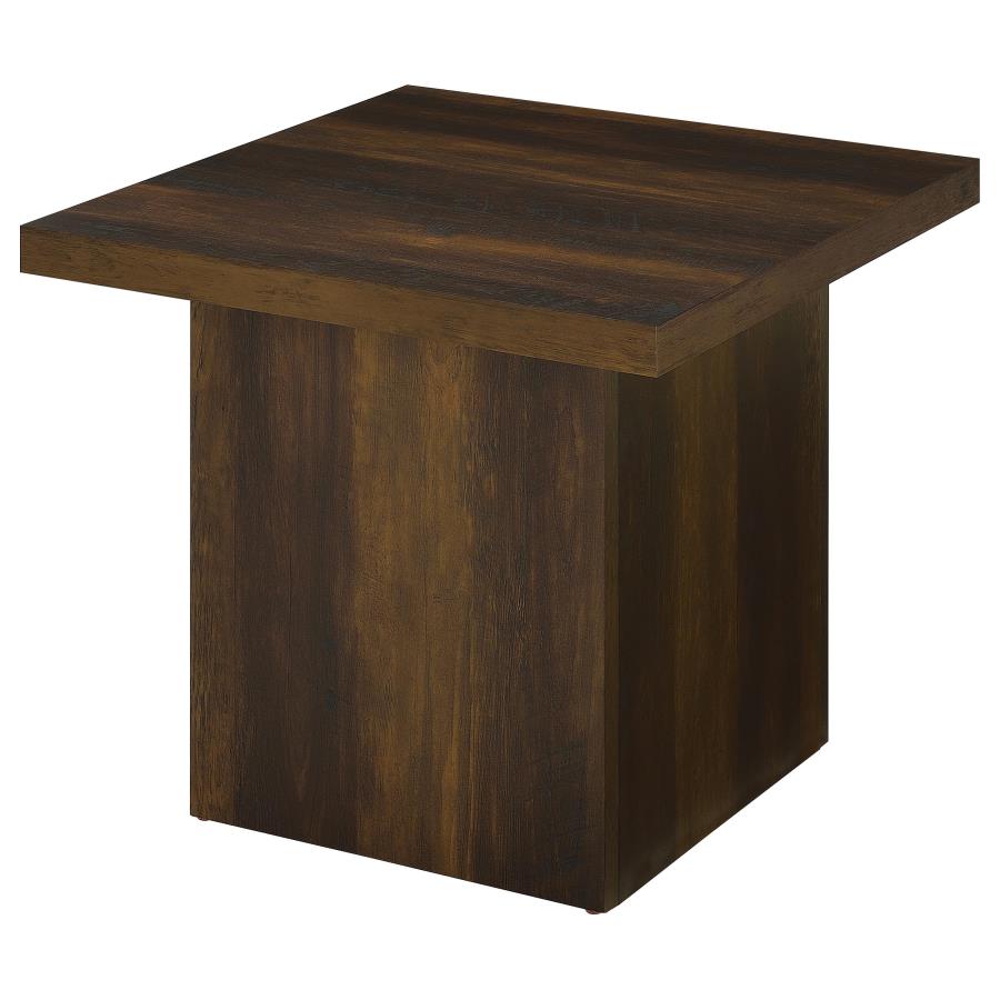 Devar 2-Piece Square Coffee And End Table Set Dark Pine