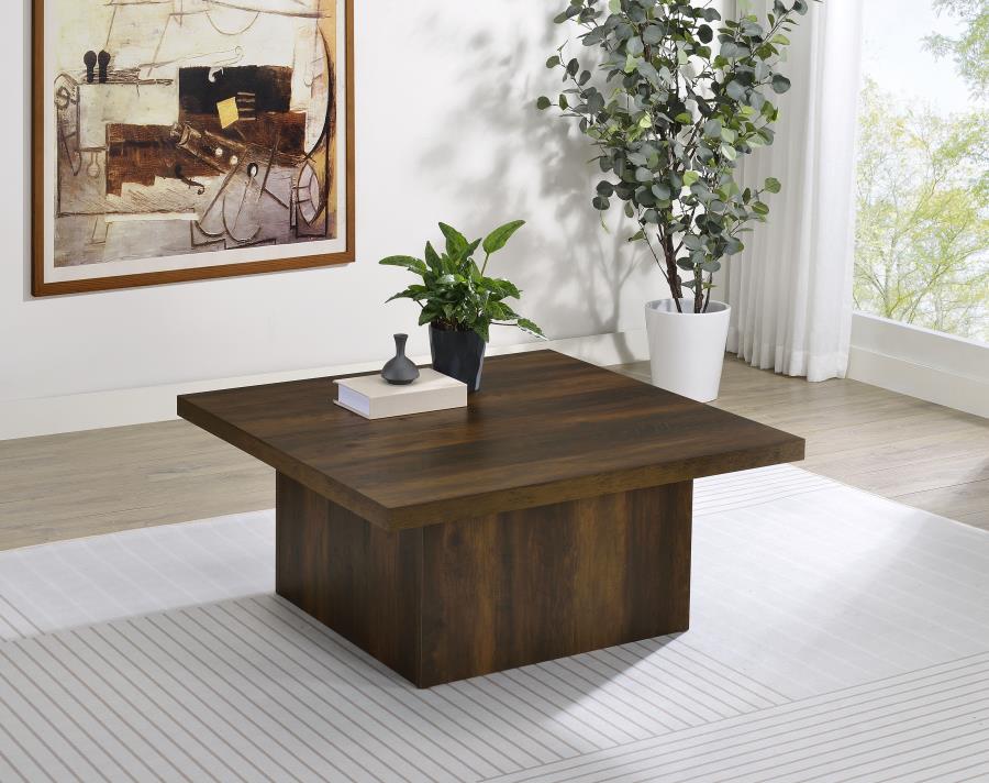 Devar Square Engineered Wood Cocktail Coffee Table Dark Pine