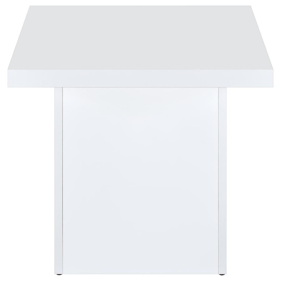 Devar 2-Piece Square Coffee End Table Set White High Gloss
