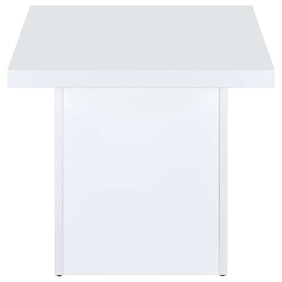 Devar 3-Piece Square Coffee End Table Set White High Gloss