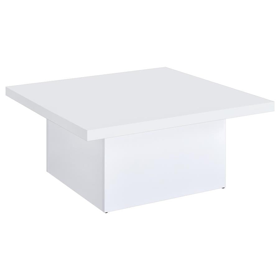 Devar 3-Piece Square Coffee End Table Set White High Gloss