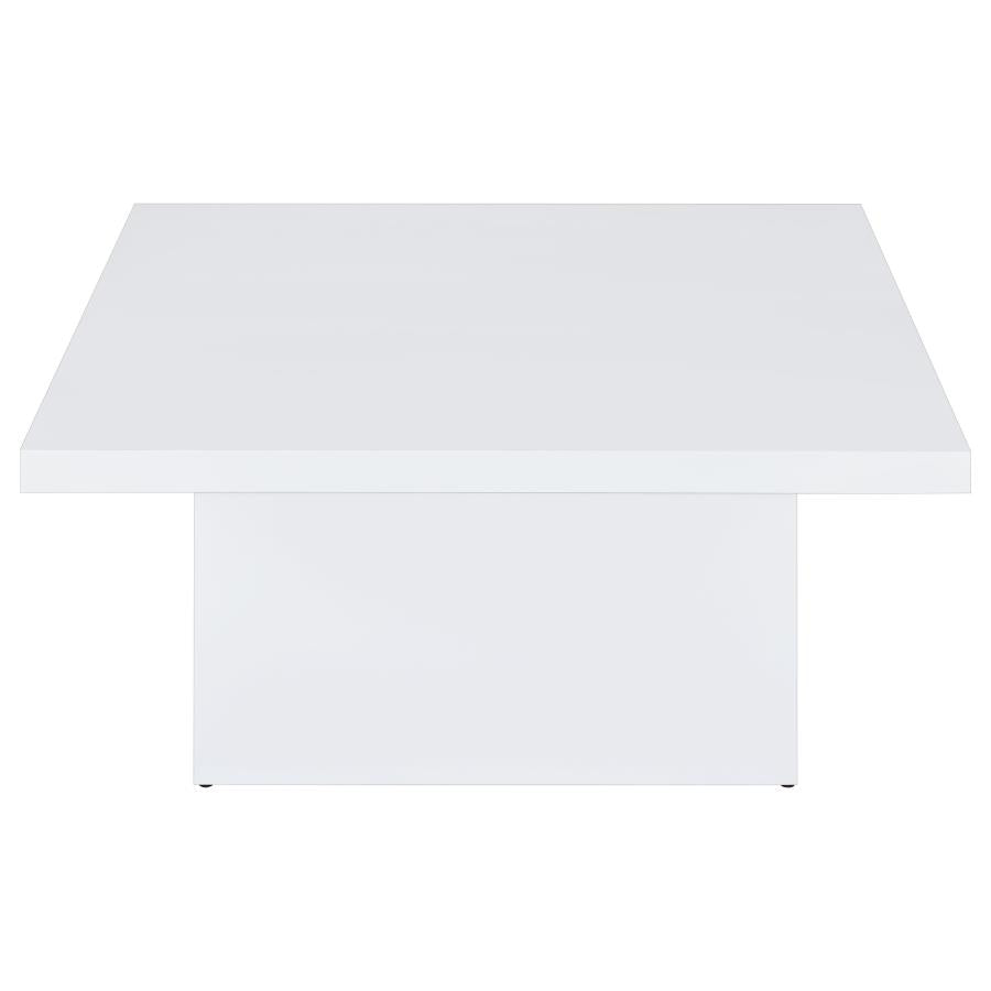 Devar Square Engineered Wood Coffee Table White High Gloss