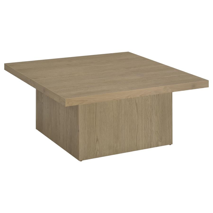 Devar 3-Piece Square Cocktail Coffee End Table Set Latte
