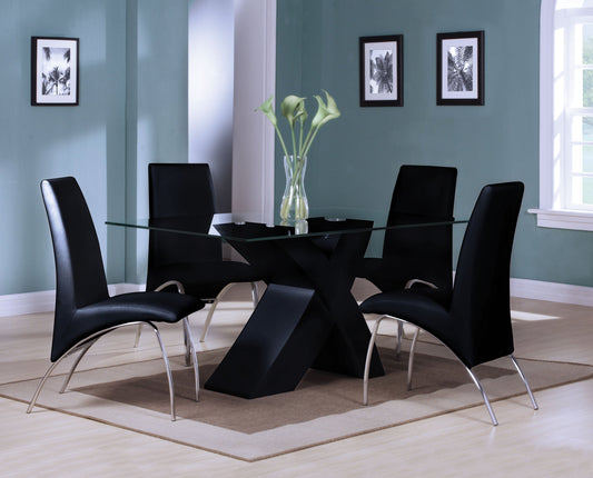 Pervis Black & Clear Glass Dining Table - ATL FURNITURE