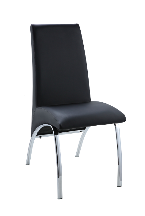 Pervis Black PU & Chrome Side Chair - ATL FURNITURE