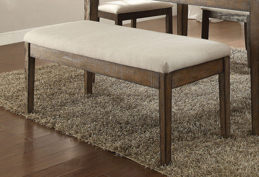 Acme Furniture Claudia Upholstered Bench in Beige and Brown 71718 - ATL FURNITURE