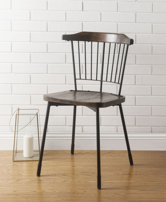 Orien Black & Brown Oak Side Chair - ATL FURNITURE