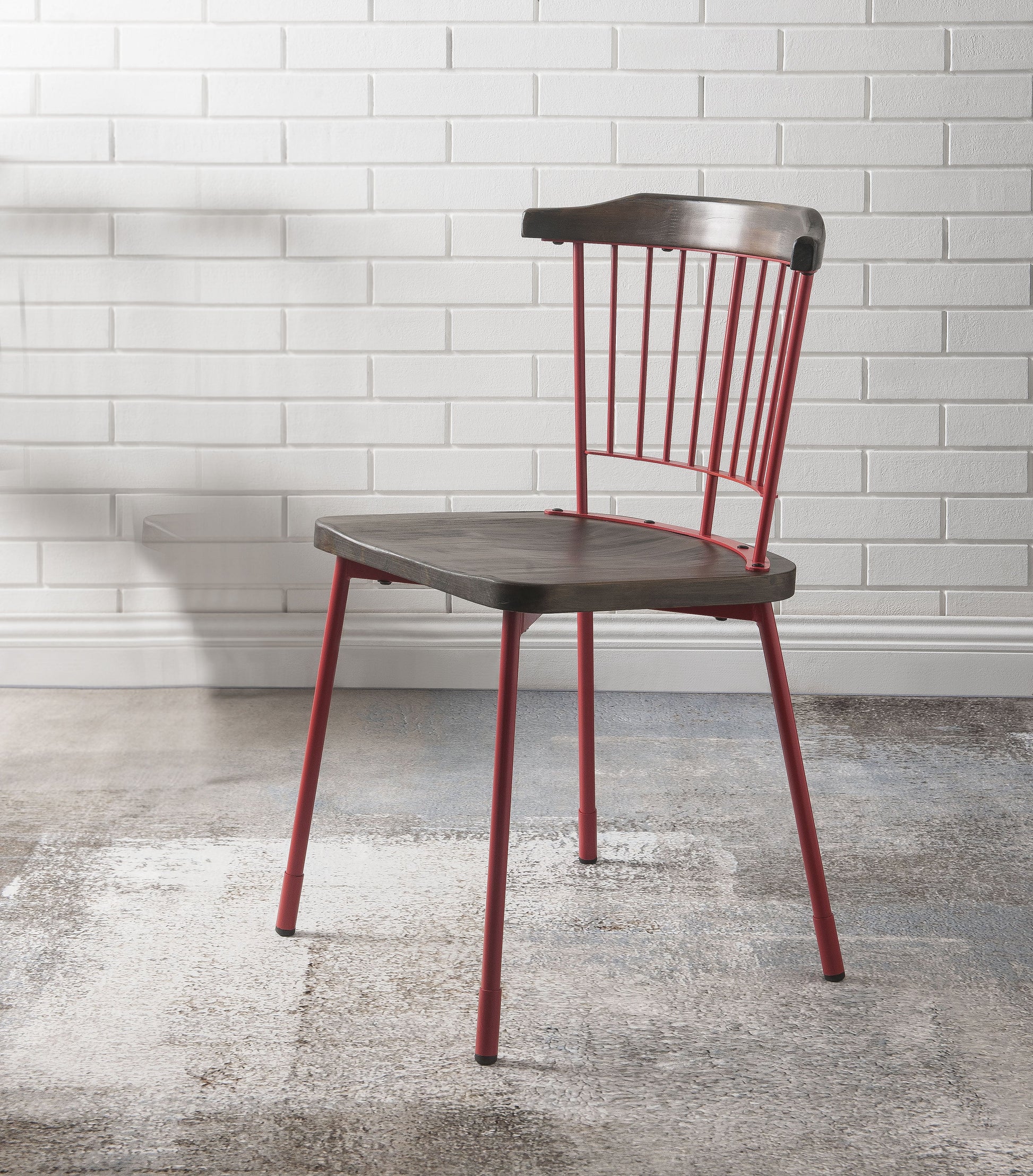 Orien Red & Brown Oak Side Chair - ATL FURNITURE