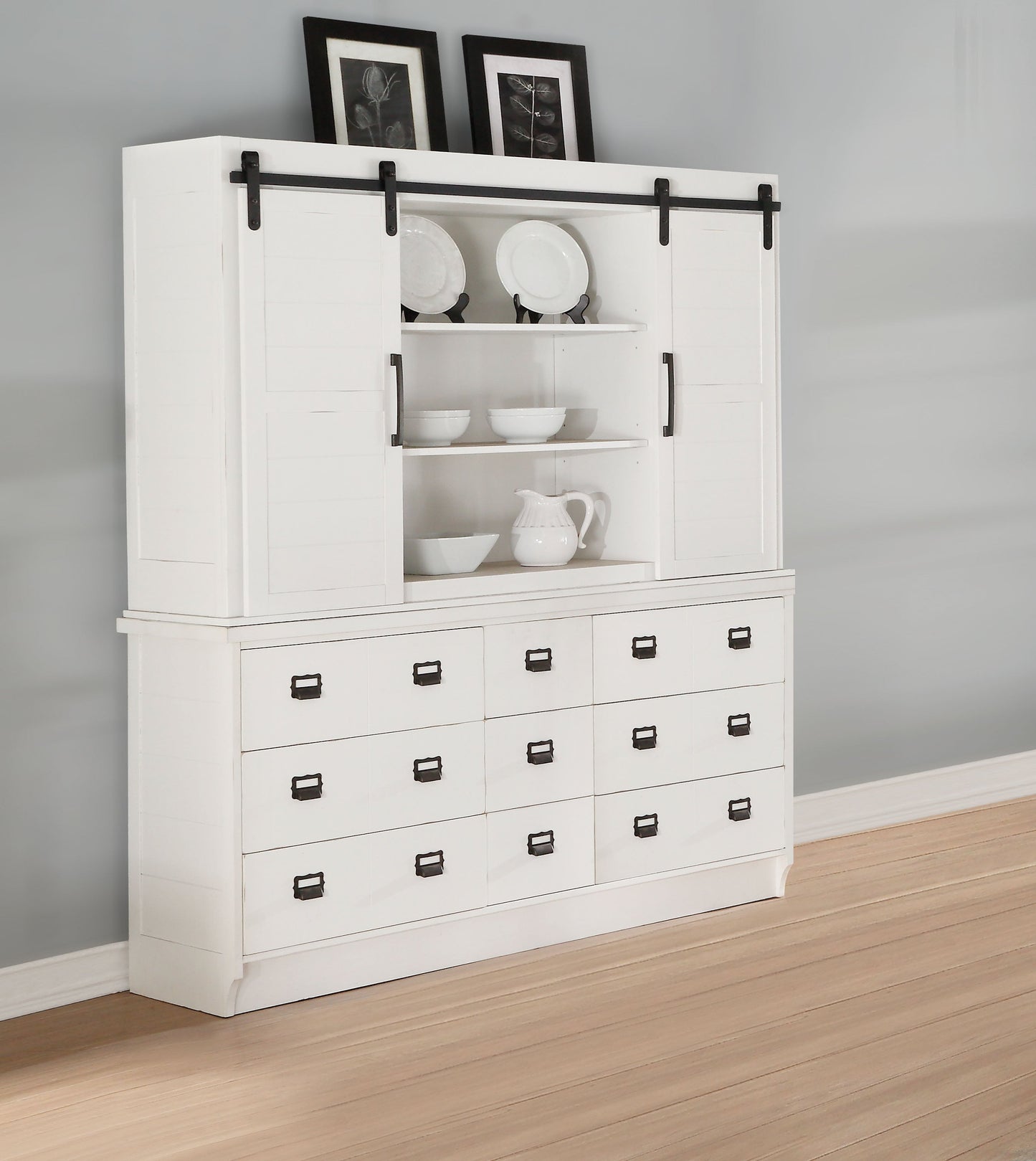 Renske Antique White Hutch & Buffet - ATL FURNITURE