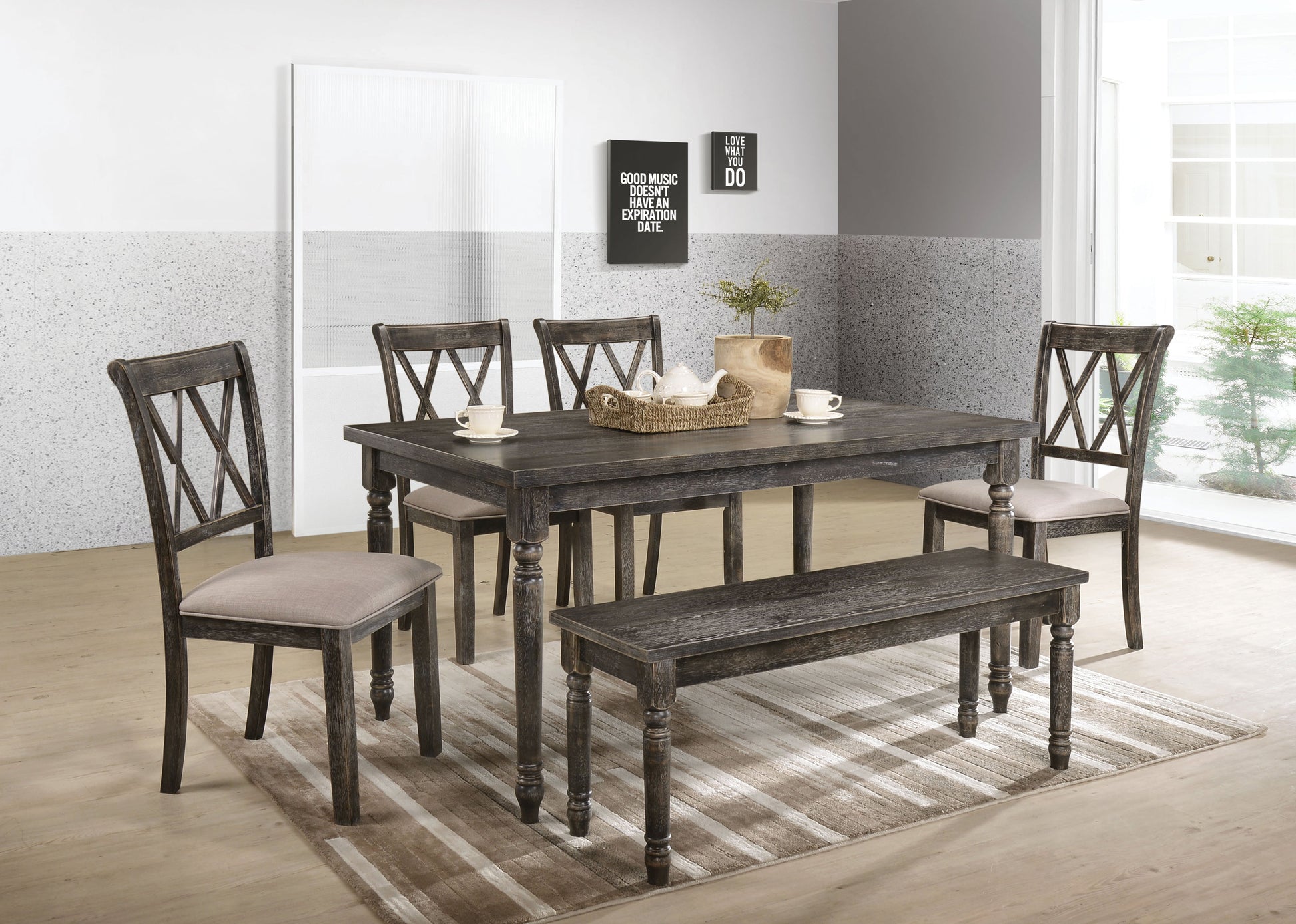 Claudia II Weathered Gray Dining Table - ATL FURNITURE