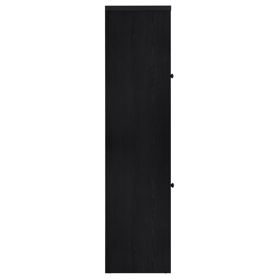 Denison 67-Inch 2-Door Media Tower Storage Cabinet Black