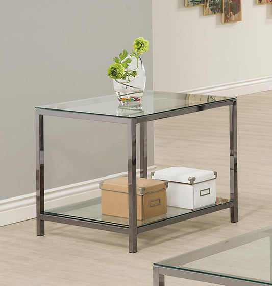 G720228 Contemporary Black Nickel Side Table - ATL FURNITURE