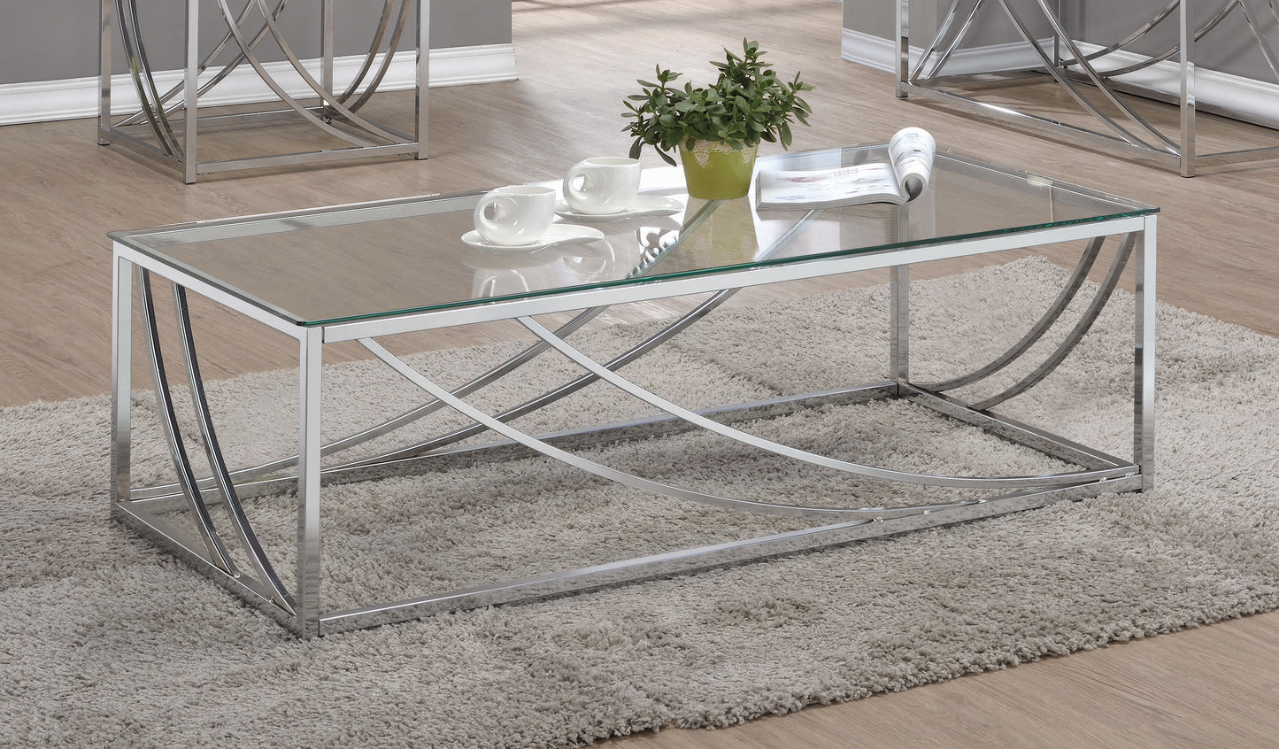 Lille Rectangular Glass Top Coffee Table Chrome