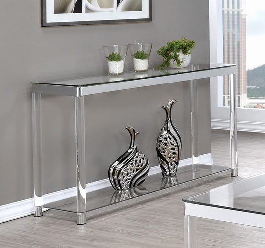 G720748 Contemporary Chrome Sofa Table - ATL FURNITURE