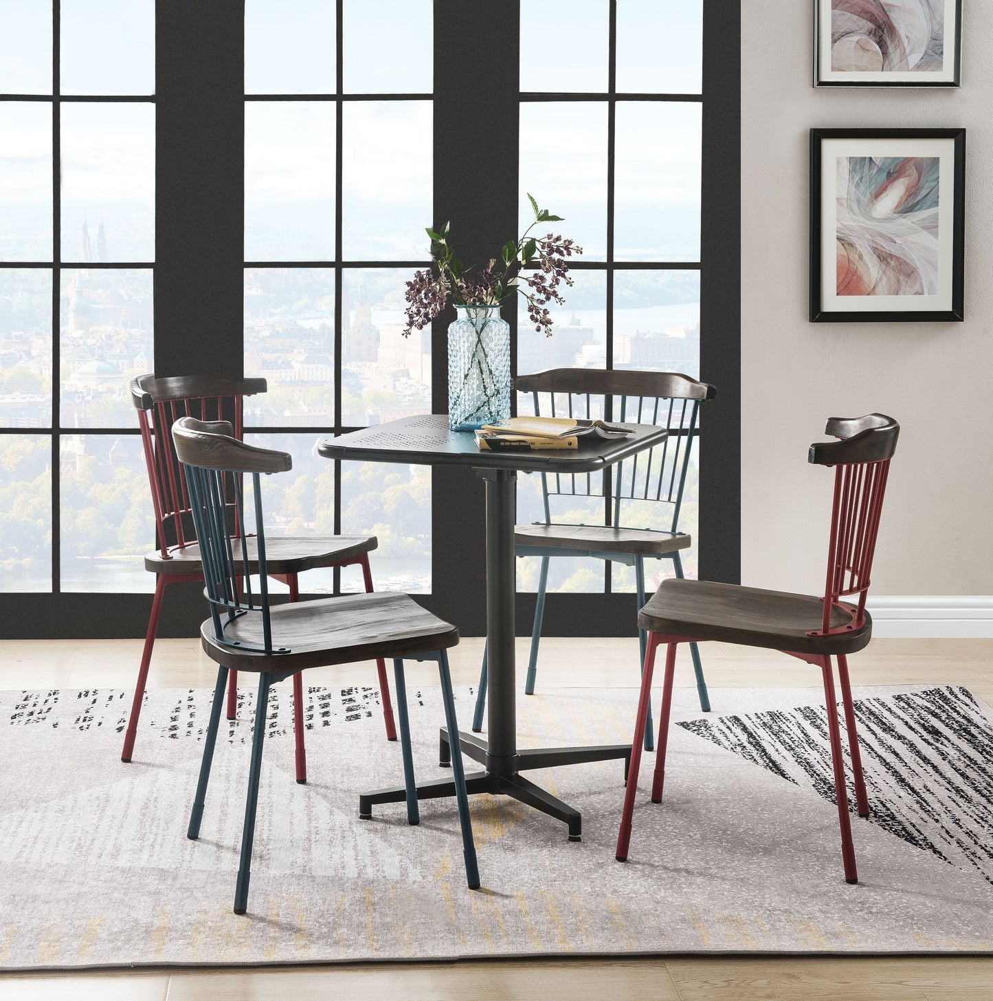 Olson Black Folding Table - ATL FURNITURE