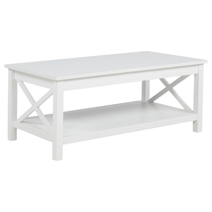 Skyview 2-Piece Rectangular Lift Top Coffee Table Set White
