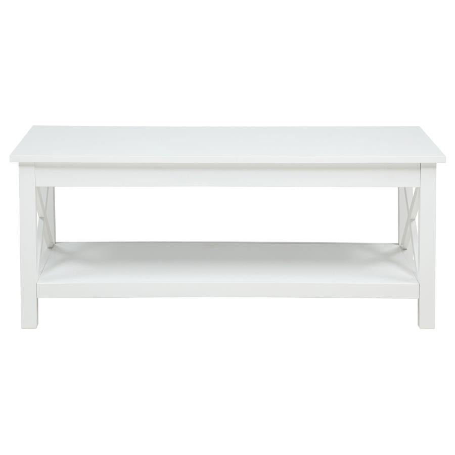 Skyview 2-Piece Rectangular Lift Top Coffee Table Set White