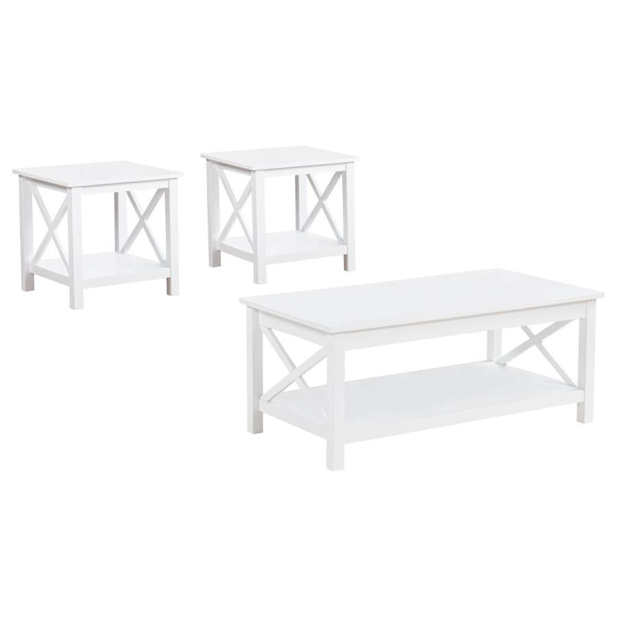 Skyview 3-Piece Rectangular Lift Top Coffee Table Set White