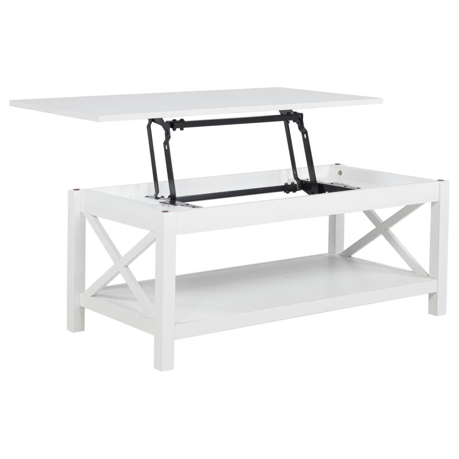 Skyview 3-Piece Rectangular Lift Top Coffee Table Set White