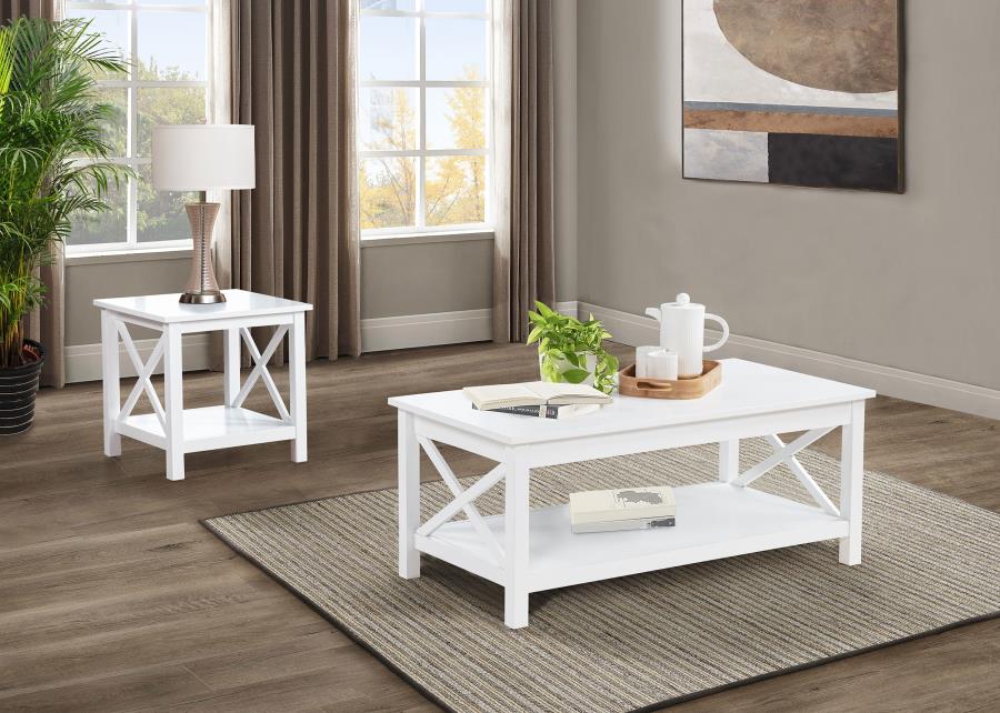 Skyview 44-Inch Rectangular Lift Top Coffee Table White
