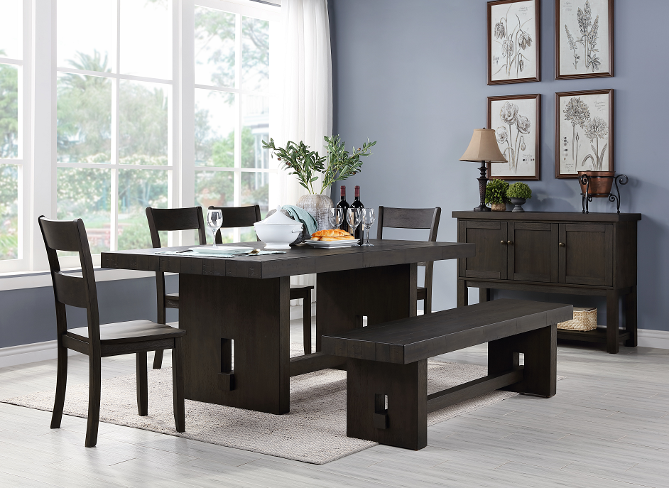 Haddie Distressed Walnut Dining Table - ATL FURNITURE