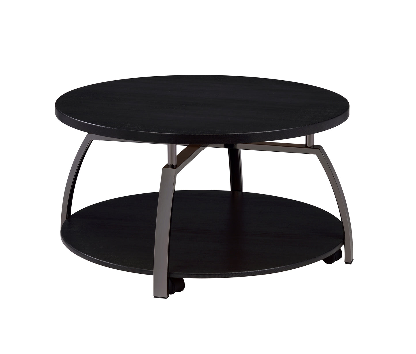 Dacre Round Engineered Wood Top Coffee Table Dark Grey