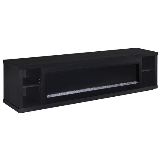 Deiter 79-Inch Tv Stand Fireplace Media Console Black
