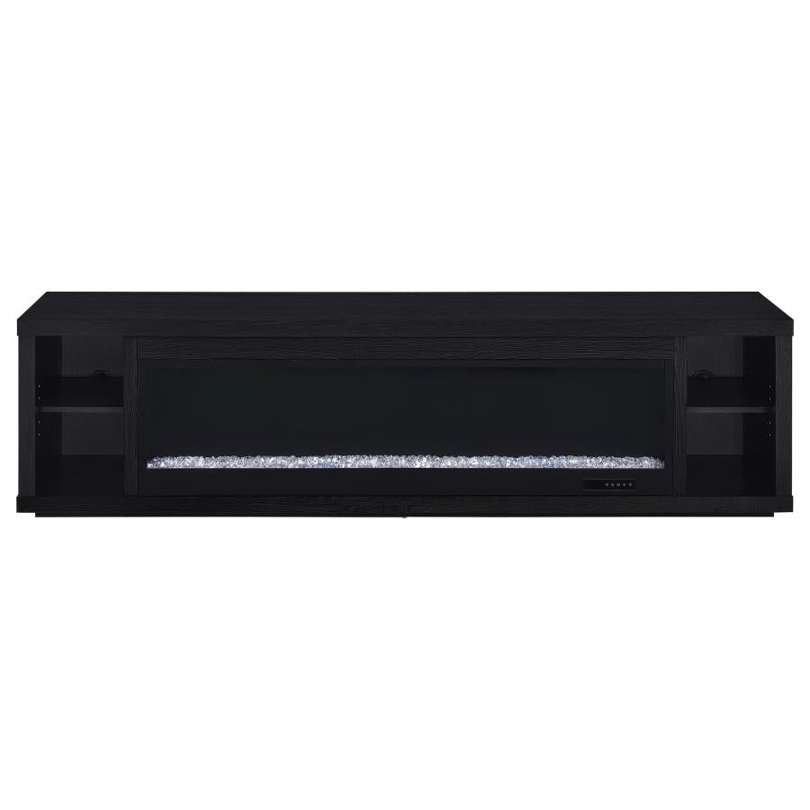 Deiter 79-Inch Tv Stand Fireplace Media Console Black