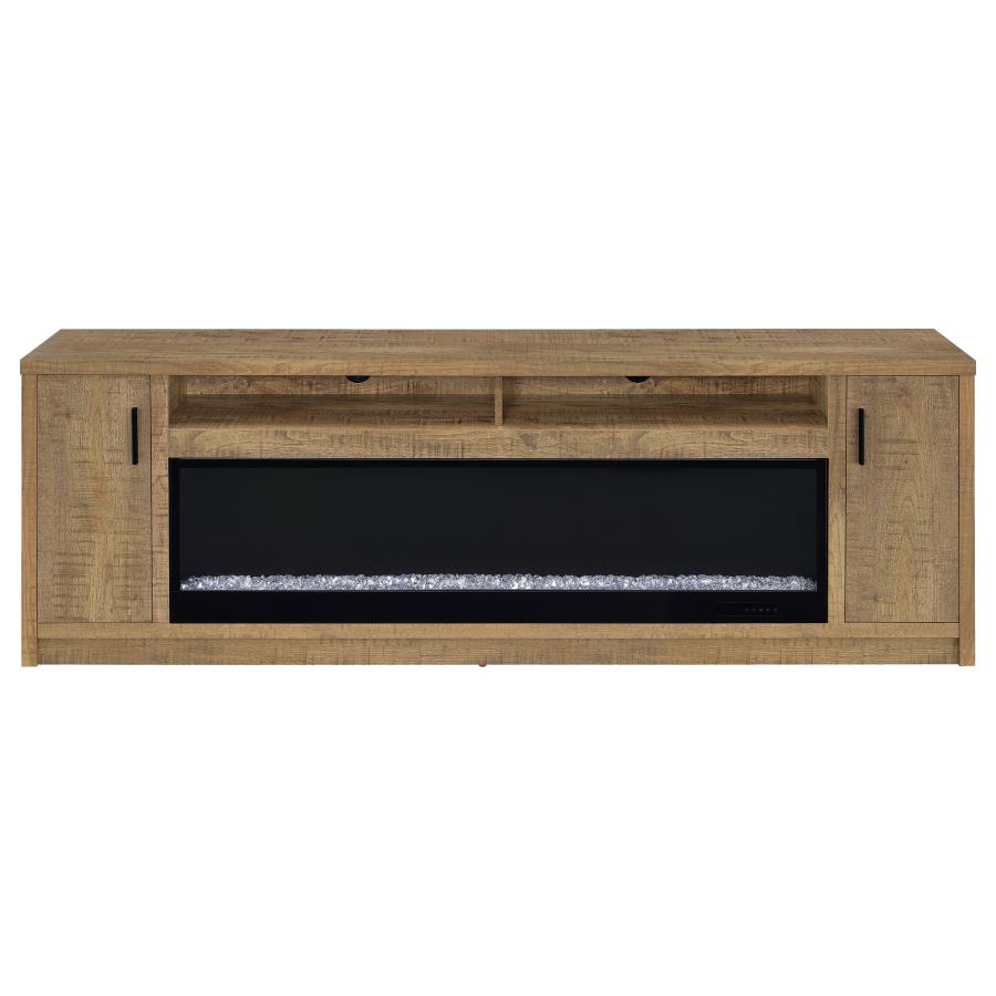 Eddy 79-Inch 2-Door Tv Stand Fireplace Media Console Mango