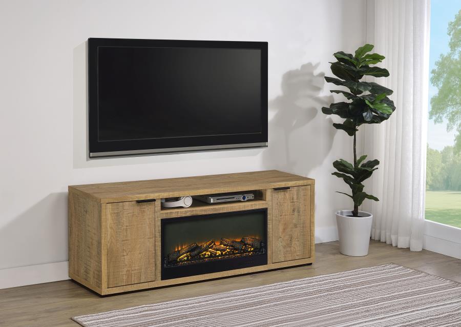 Fuller 60-Inch 2-Door Tv Stand Fireplace Media Console Mango