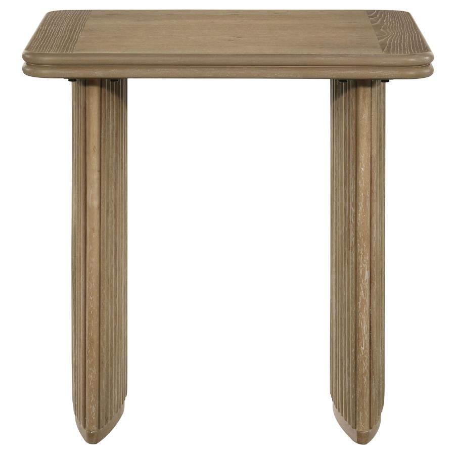 Adina 2-Piece Wood Coffee Table Set Distressed Light Brown