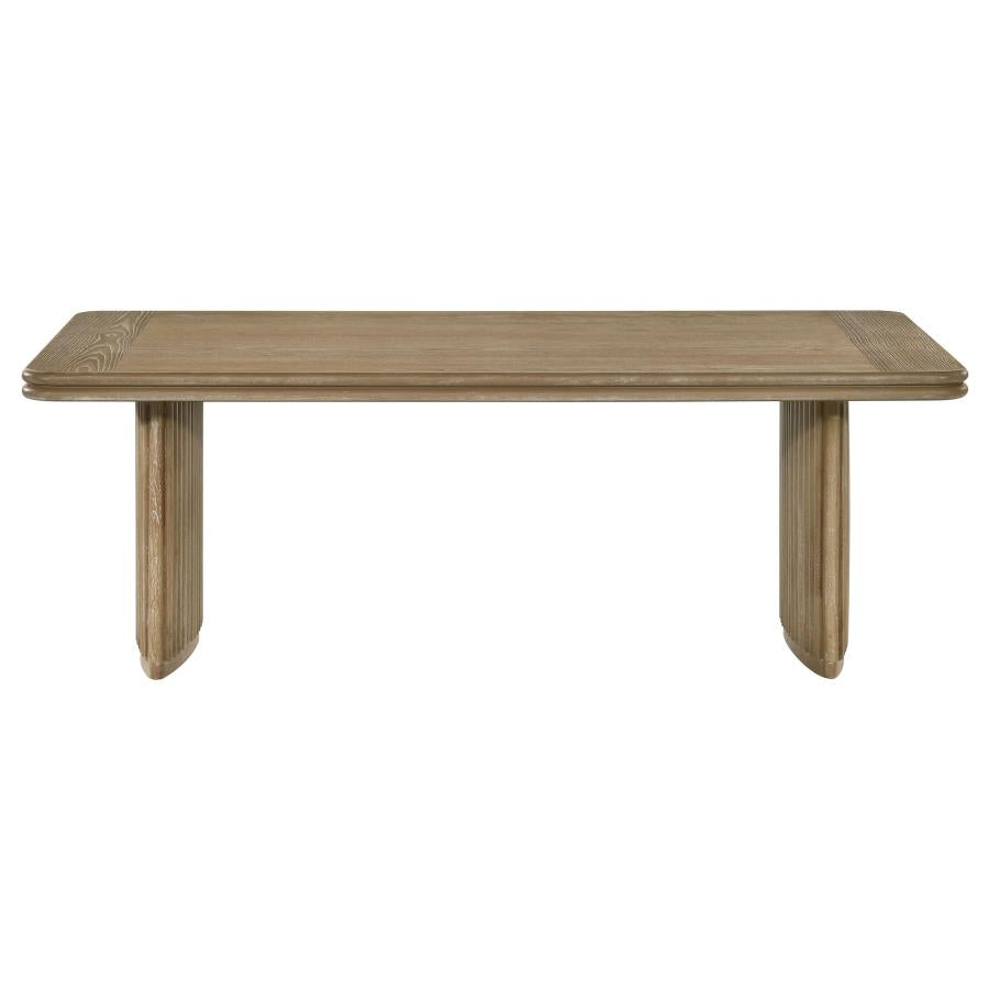 Adina 2-Piece Wood Coffee Table Set Distressed Light Brown